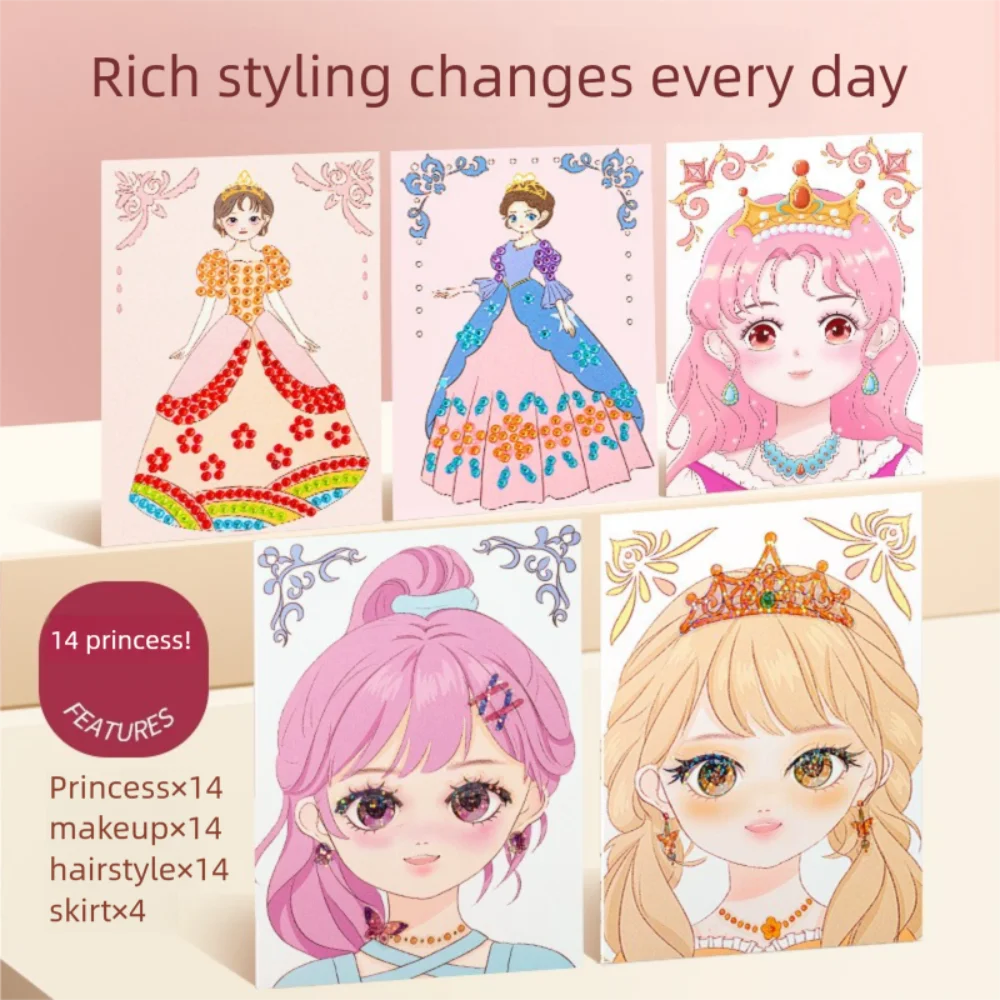 새로운 DIY 공주 메이크업 세트 지루함을 완화 재미 있은 드레스 게임 공주 메이크업 키트 어린이 장난감
