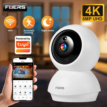 Fuers 4K 8MP Wifi Camera Automatic Tracking AI Human Detection Surveillance Wireless IP Camera Security works with Tuya Smart 1