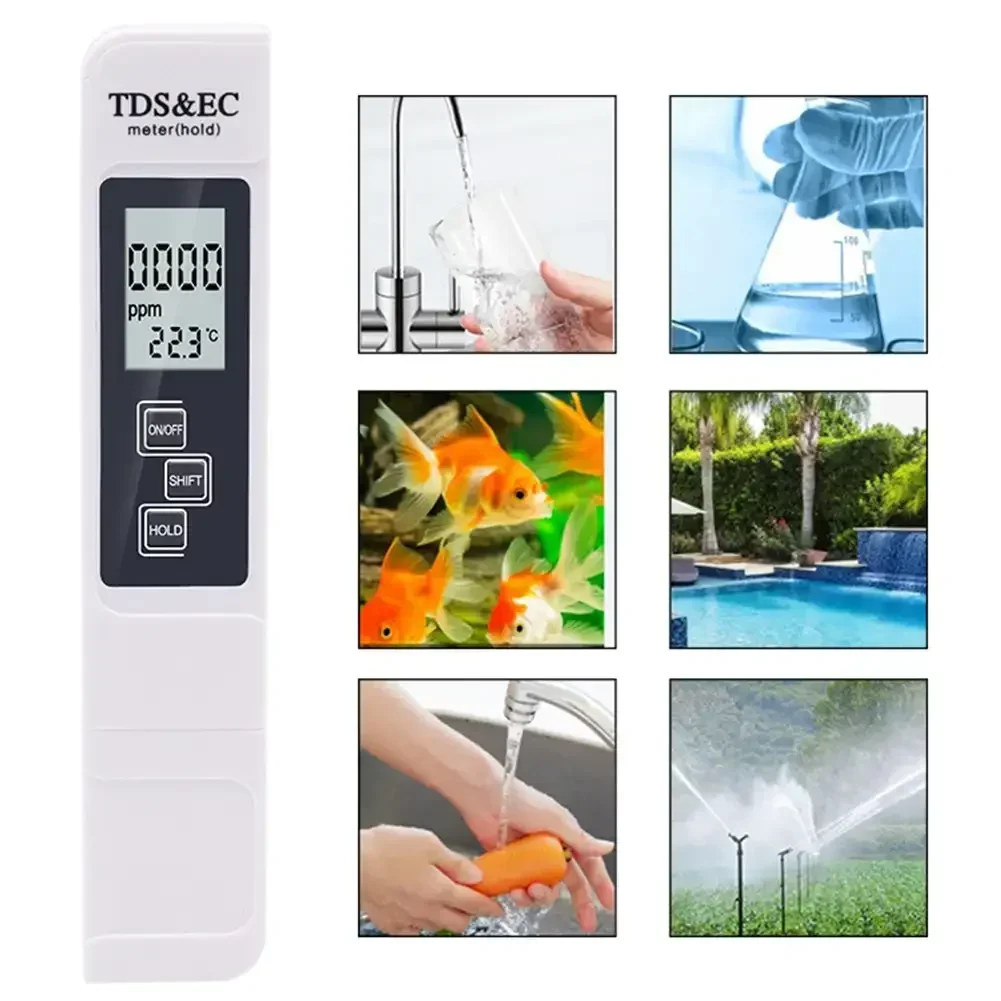 Professional 3 In 1 Tester Water Meter TDS EC Temperature Meter Digital LCD Water Testing Pen Purity Filter Quality