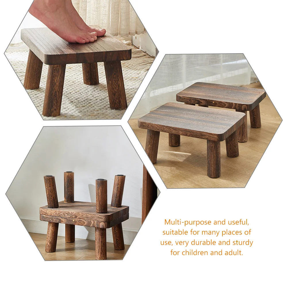 Square Mini Stool Wooden Step Stools For Foot Stool Small Bed Child Bedroom Bathroom Kitchen Childrens Stools Wooden