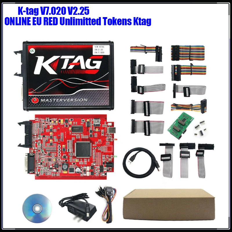 

K-TAG KESS V7.020 EU Online Red PCB ECU Programmer Unlimitted Tokens Work with BDM Frame K-ESS KTAG Chip Tuning Diagnostic Tool