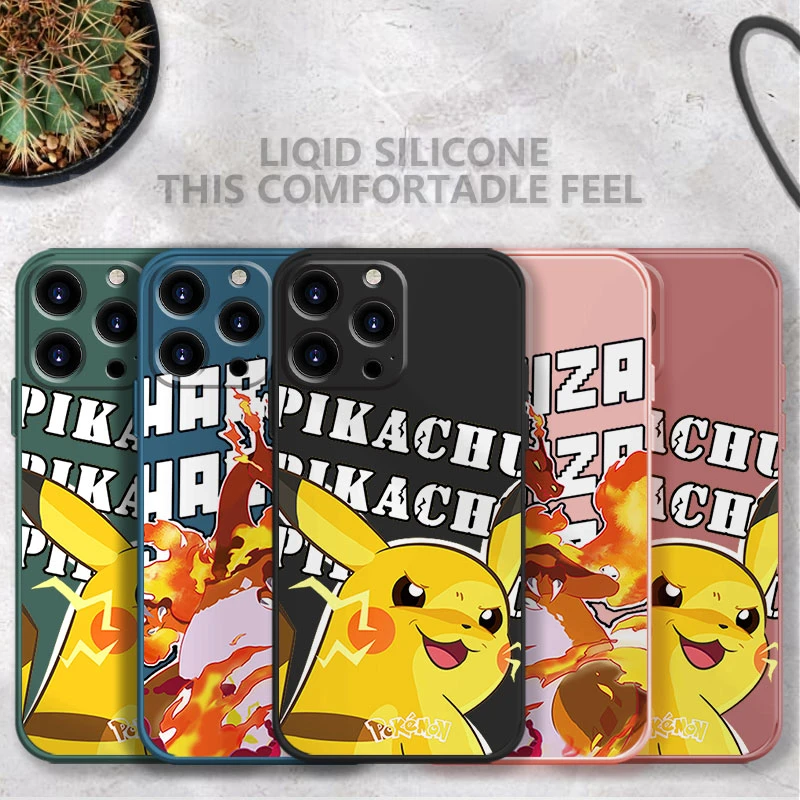 best iphone 13 case Liquid Candy Phone Case For iPhone 13 12 11 Pro Max Mini X XR XS Max 7 8 6 6s Plus SE Cover Funda Pokemon Pikachu Charmander 13 mini case