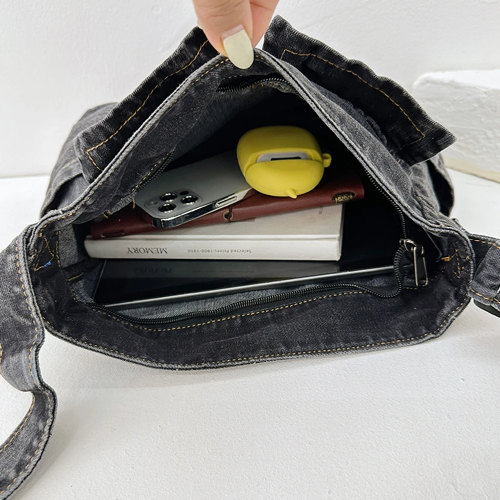 Denim Crossbody Bag for Women Totes Brand Fashion Men Causal Messenger Shoulder Bag Large Capacity Shopper Hobo Bag Women's Bag