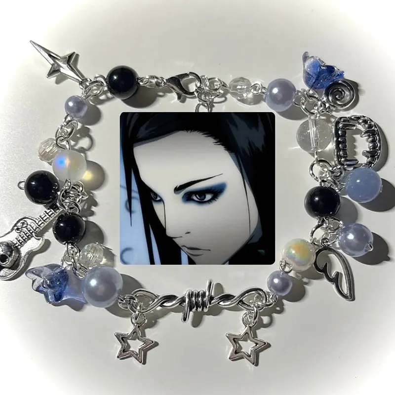Bracciale In Pietra Lavica Con Perline Teschio – 8 Mm – Fatto A Mano – Oro E Nero – Regolabile