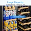 Wine and Beverage Refrigerator with Glass Door, 24-Inch Dual Zone Wine Fridge Under Counter - 18 Bottle and 65 Can Large Capacit 5