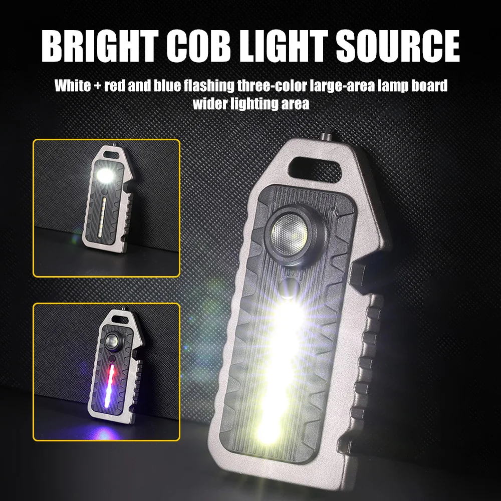 

Mini COB Light Flashlight with Screwdriver USB Charging Camping Fishing Emergency Safety Flashlight Torch Keychain Light