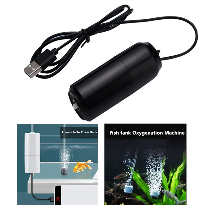 Mini Oxygen Pump Fish Farming Supplies Silent Oxygenator USB Powered