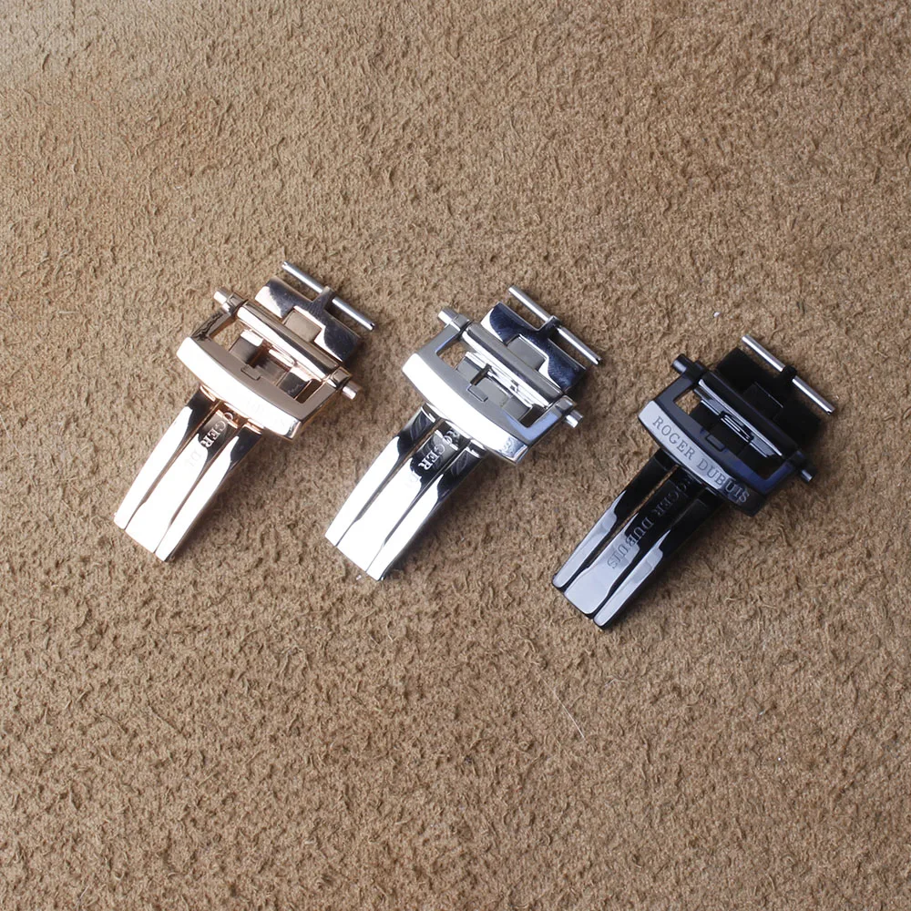 

Black Silver Stainless steel Buckle Clasps Deployment for leather Rubber Watchband Watch part Accessories Fit Roger Dubuis strap