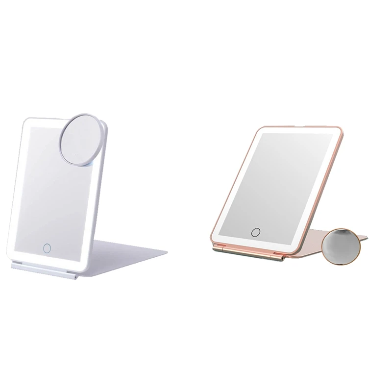 

Mirror Portable Folding With 10X HD Mirror Tricolor Dimming Makeup Mirror Ultrathin Travel Mirror
