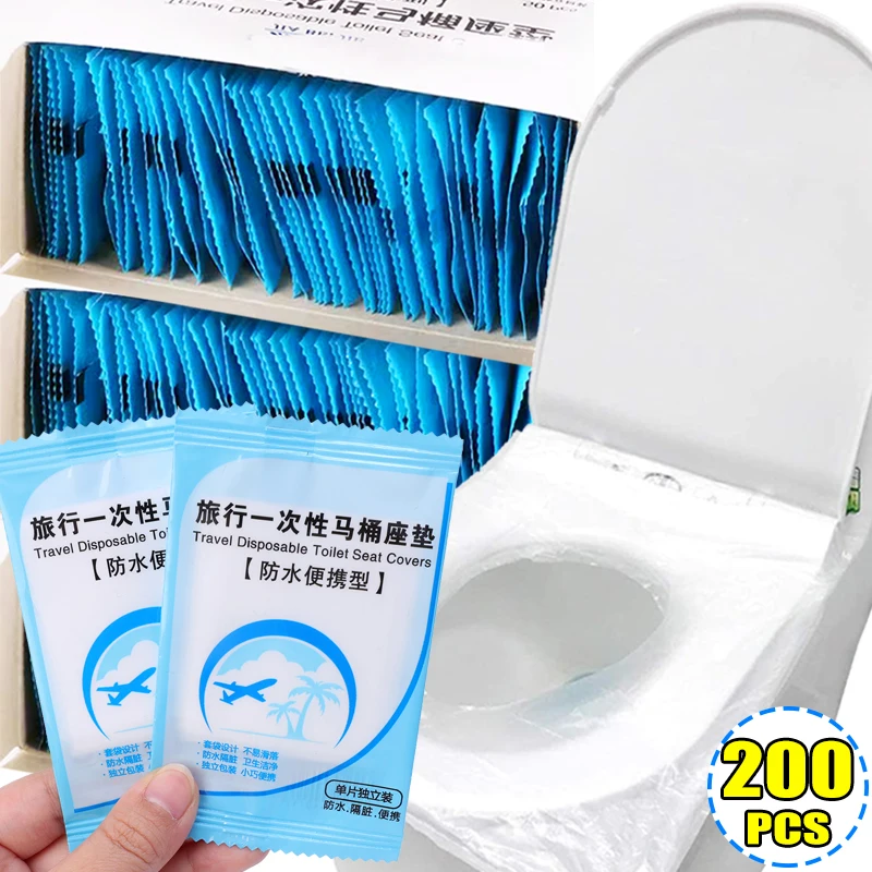10-200pcs 변기 커버 매트 일회용 여행 변기 보호대 휴대용 캠핑 호텔 화장실..