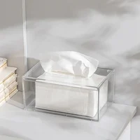 Transparent Acrylic Paper Towel Box Creative Home Living Room Tissue Paper Roll Storage Box Face Wash Tissue Box 2