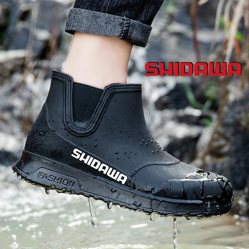 

Summer Men Fashion Waterproof Fishing Shoes Outdoor Non-slip Rubber Wading Shoes Comfortable Wear-resistant Hiking Camping Boots