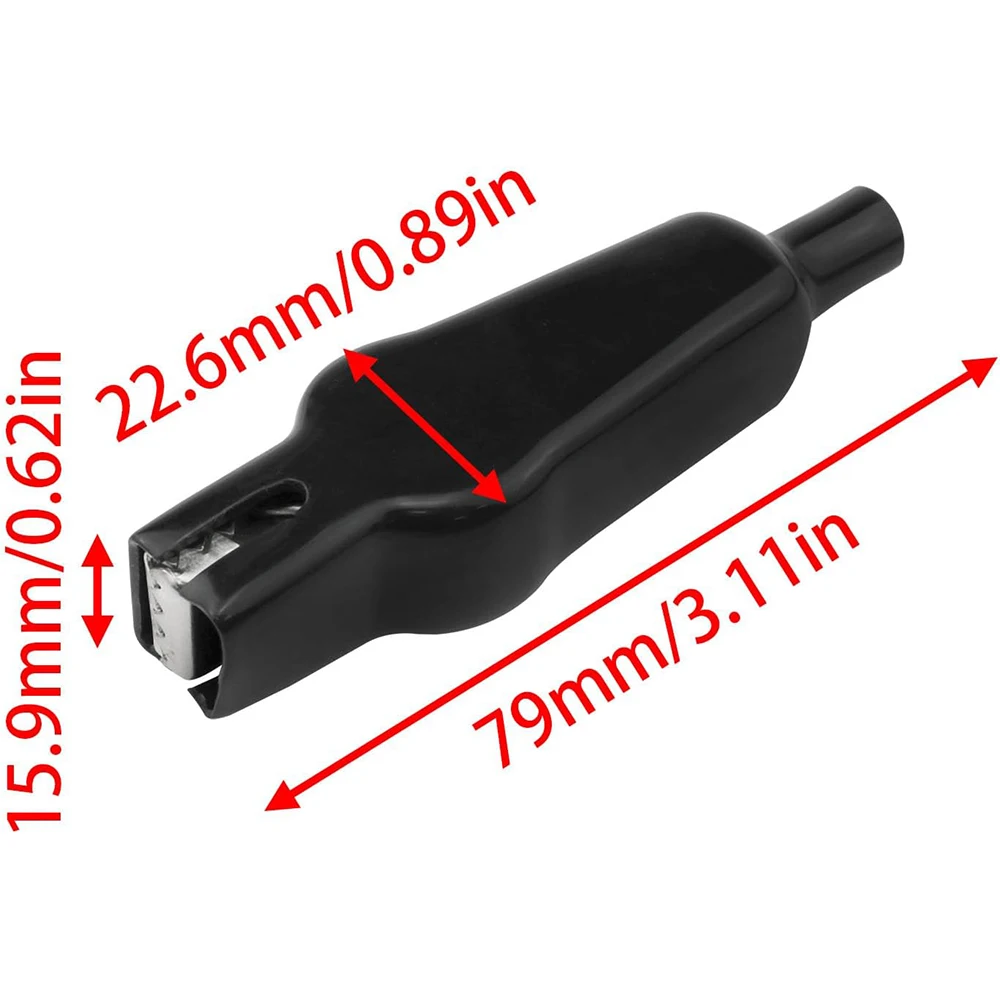 20A Insulated Alligator Clips Electrical Battery Alligator Clamps PVC Sheathed Crocodile Clips Spring Loaded Electric Test