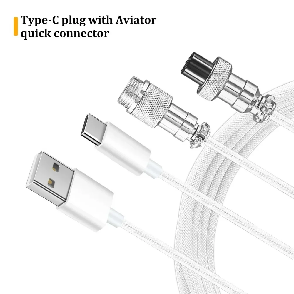 금속 유형 C 기계식 키보드 케이블 USB 스프링 와이어 에비에이터 데스크탑 컴퓨터 항공 커넥터 마카롱 색상 7가지 색상