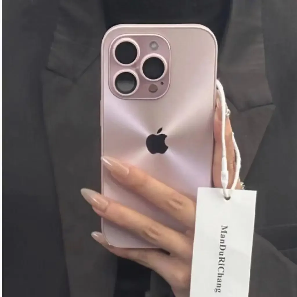 

Pearlescent Phone Case Lens Film Apple 13pro Phone Case iPhone 14promax Creative 12p Metal 11 Hard Case Solid Color Reflective