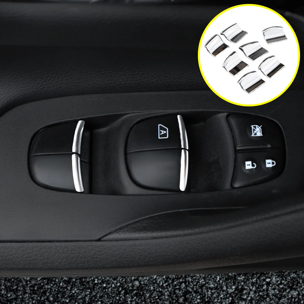 7pcs/set Car Window Buttons Trim Decoration Accessory Suitable For Nissan Xtrail T32 Qashqai