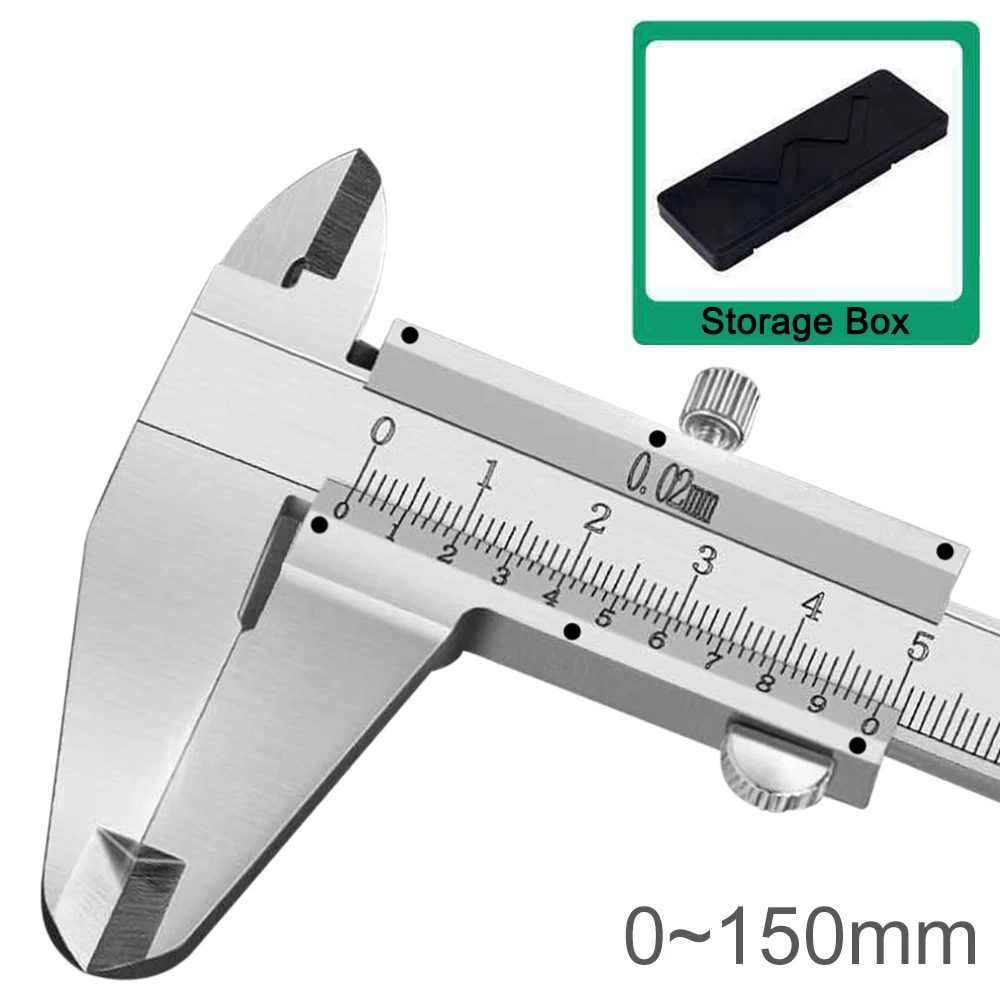 0150mm 0.02mm Vernier Caliper Stainless Steel Gauge Measuring Tools