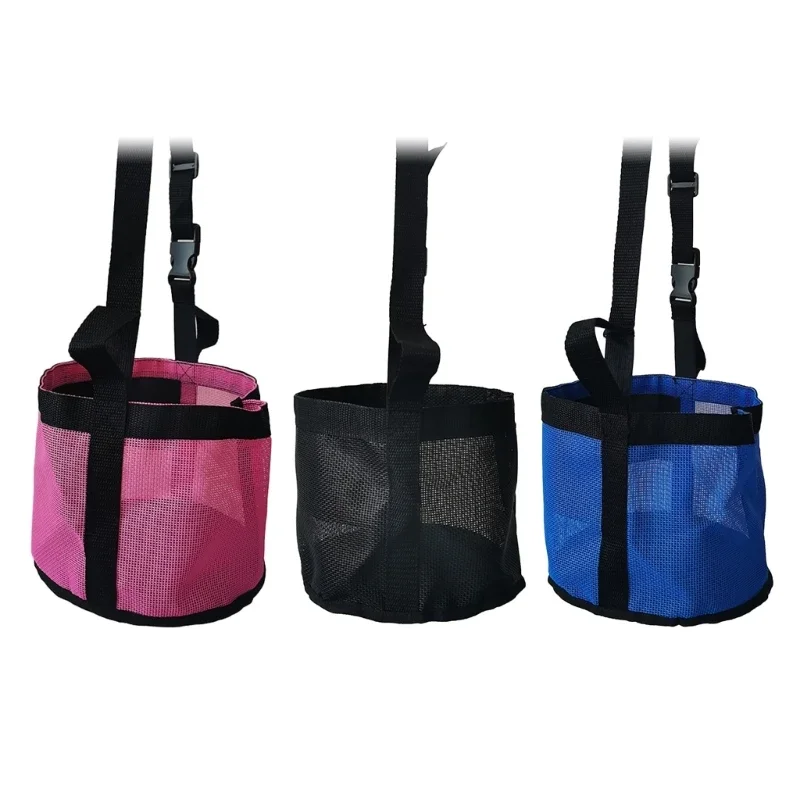 Horse Feed Bag Horse Feeding Bucket Hays Bag Hays Holder Bucket Horse Trailer Horse Feeding Feeder Bag with Neck Strap 4