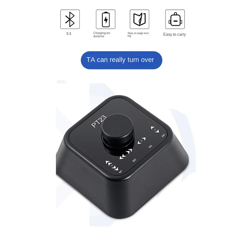 Wireless Page Turner Pedal Rechargeable Wireless Foot Switch for Tablet Smartphone Electronic Music Scores E-Books Black