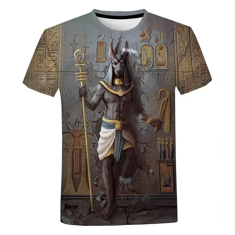 Men's Ancient Egyptian Art 3D Print T Shirt Casual Short Sleeve
