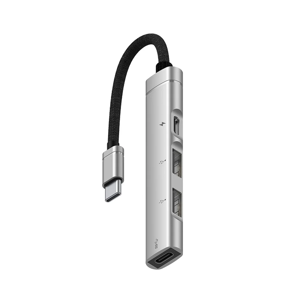 

Для Android мобильный телефон компьютера планшета портативный PD зарядный концентратор Type-C USB C Расширенная док-станция, серебристый