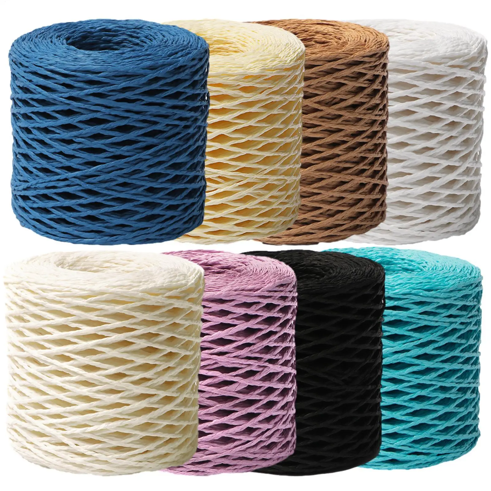 Bast zum Basteln, natürliches Bastgarn zum Verpacken von Strickdraht, natürliche Farbe, matte Textur, Bastpapier, Bänder für Hut, DIY-Dekoration – Detail 1