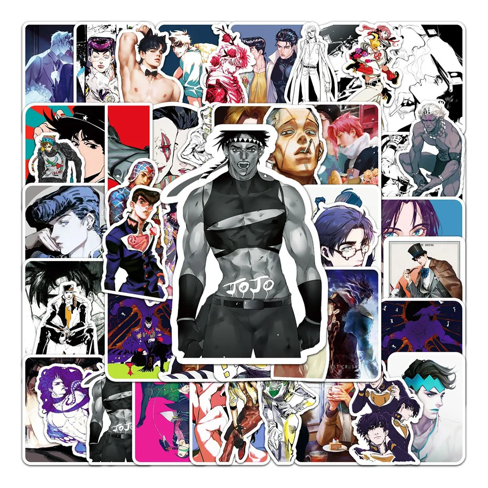 

10/30/50PCS New Anime JOJO Character Sticker for Luggage Laptop IPad Gift Journal Cup Skateboard Waterproof Sticker Wholesale