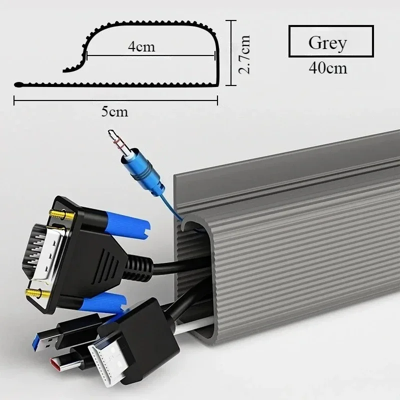 PVC Desk Cable Tray: Sleek Cable Management & Cord Hider