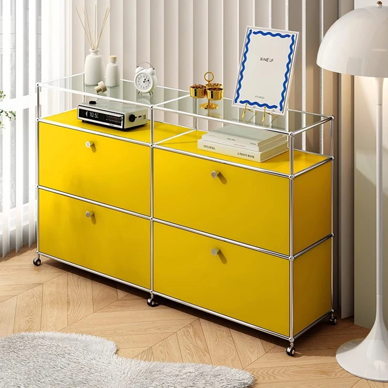 Luxury Modern Bedside Table Drawers Metal Nordic Storage Bedside Table White Home Living Room Bedroom Furniture