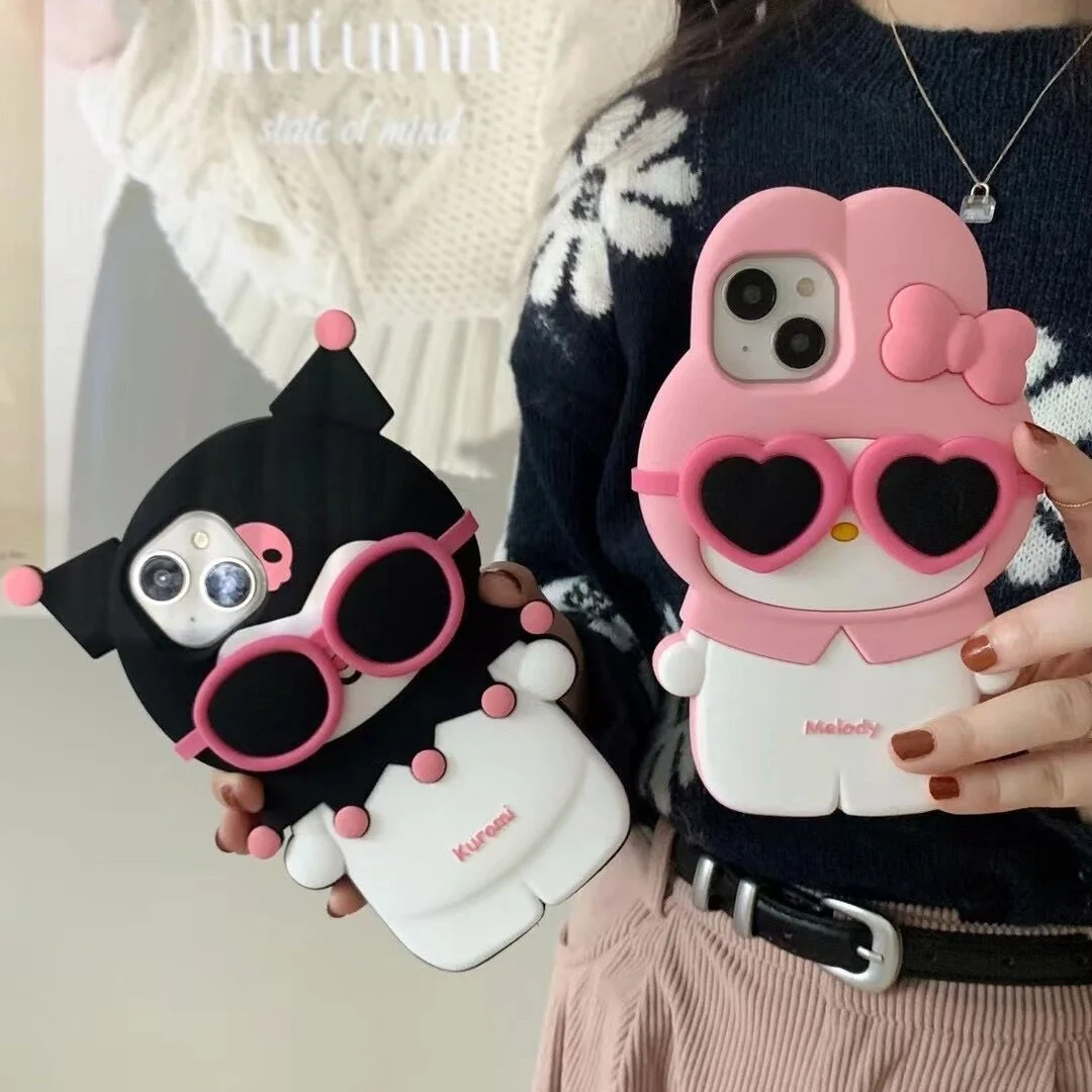 New My Melody 3D Cell Phone Case Cartoon Kuromi Soft Silicone Cover ...