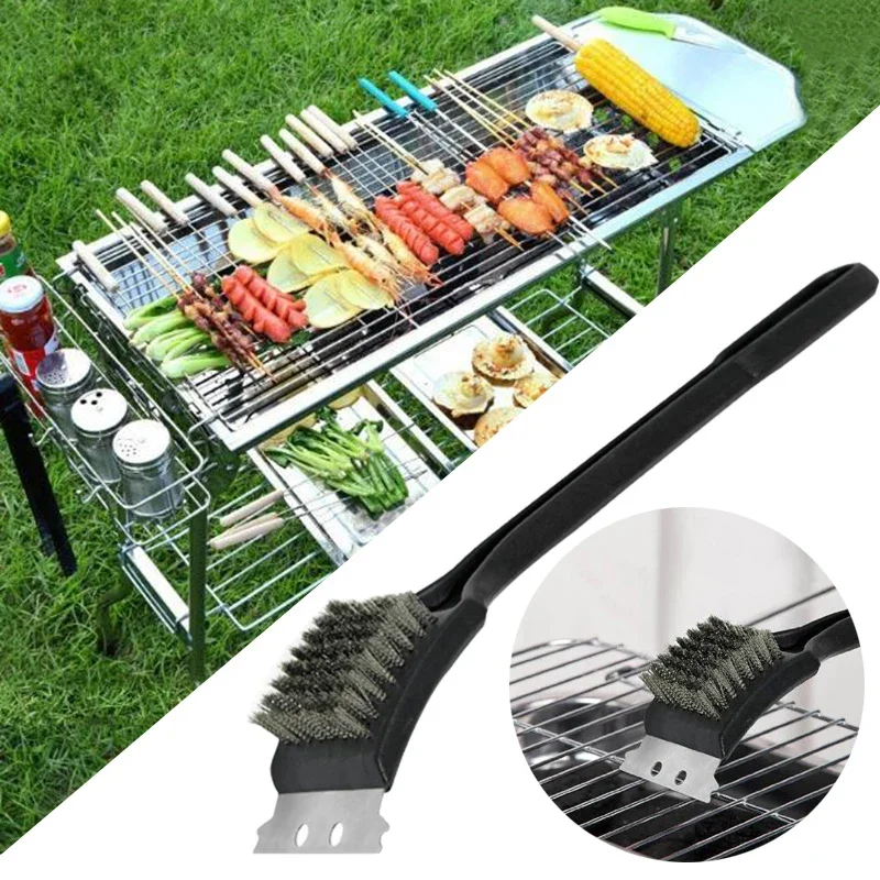 Kitchen Accessories BBQ Grill Barbecue Kit Cleaning Brush Stainless Steel Cooking Tools Barbecue Grill Wire Brush Sauce