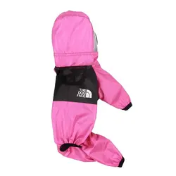 Waterproof Hooded Pet Raincoat - Transparent Jumpsuit - XL (Pink)