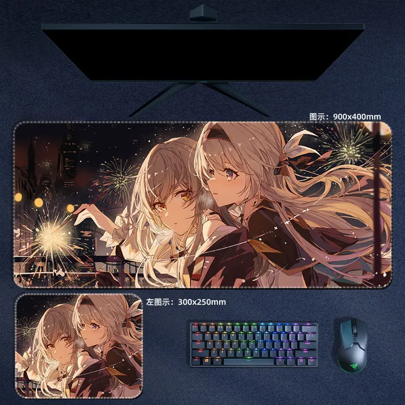 Tapis De Souris Extra-large XL (90x40 Cm) Honkai Star Rail - Surface Imperméable, Base Caoutchouc Antidérapante - Pour Gaming, Bureau, E-sport