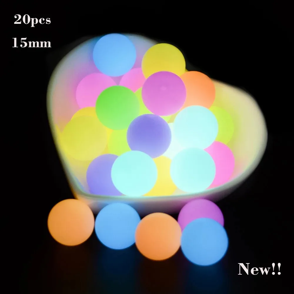 LOFCA  15mm 20pcs Luminous Silicone Beads New бисер Mother Kids Perles Pour Teether For DIY Baby Accessories Safe Food Grade