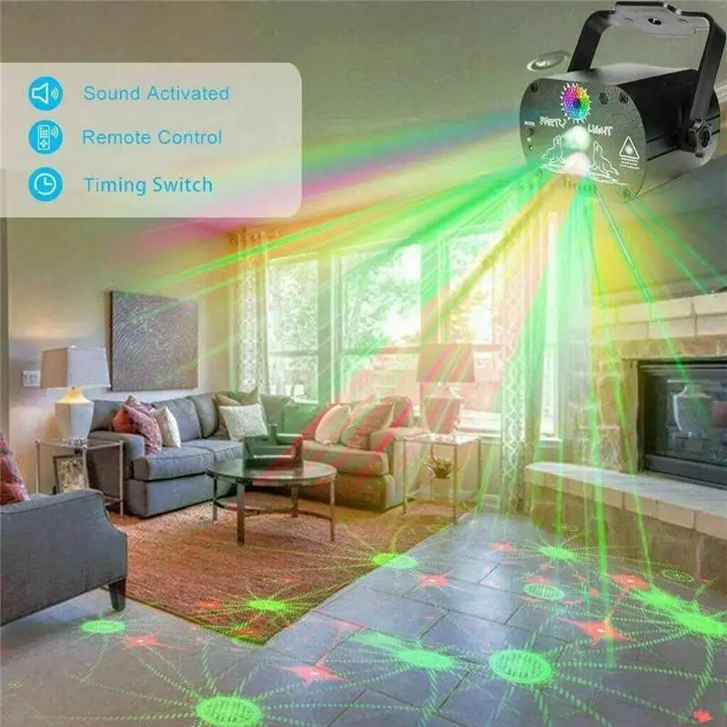 

60 Pattern Mini LED Stage Light RGB Laser Projector Disco Party Club DJ