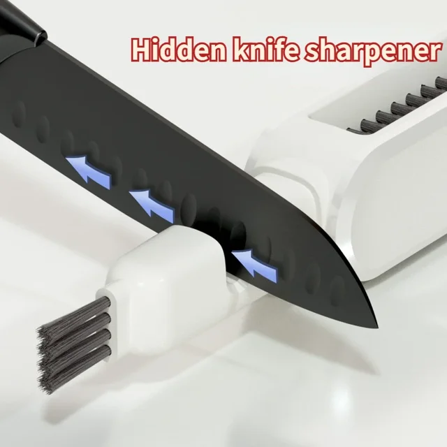 4 in 1 Knife Cleaning Brush with Sharpener and Crevice 1