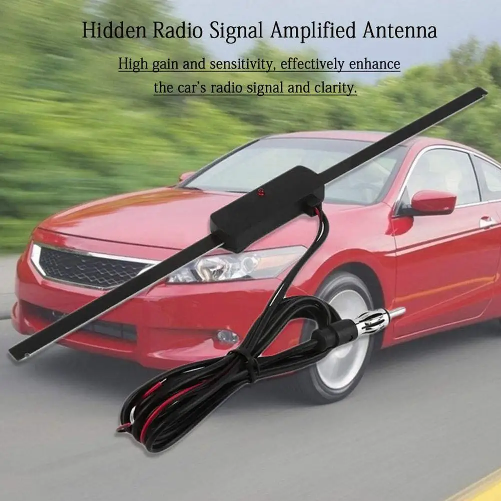 Universal Car Windshield AM FM Radio Antenna Signal Stereo Amplifier Antena 12V  Antenna Radio Active Hidden Booster Truck E9R9 - AliExpress