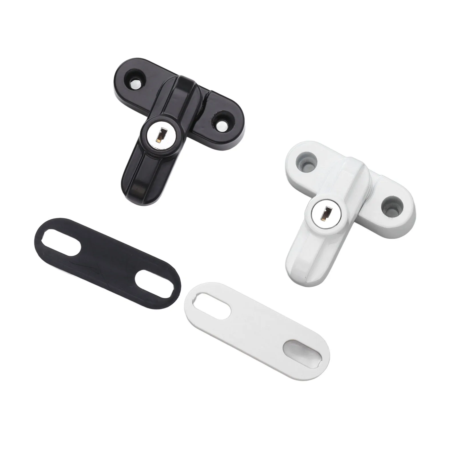 Flat Window Buckle Lock Aluminum Alloy T Shaped External Window Lock Catch for Home