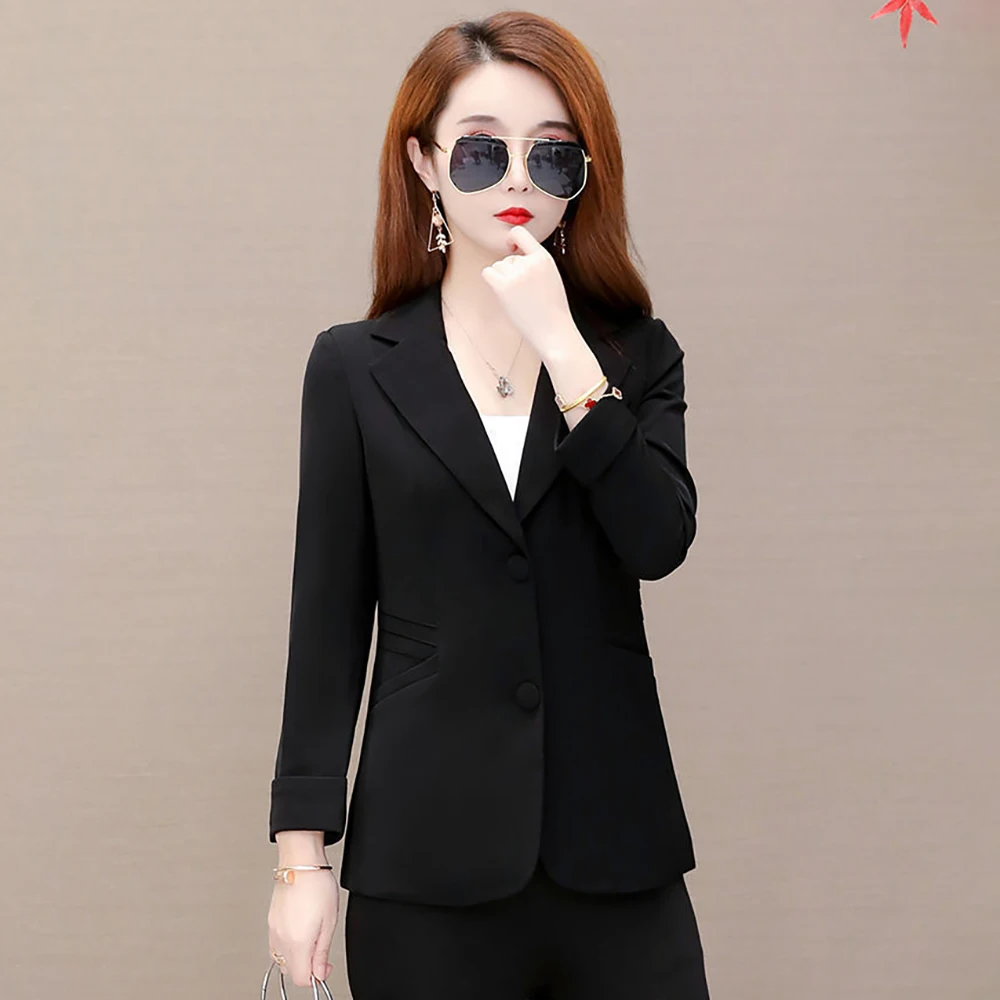 Fashion Aoat Female 2024 New Korean Version Of Online Celebrity Casual Joker Temperament Slim Western-style Dress Female.