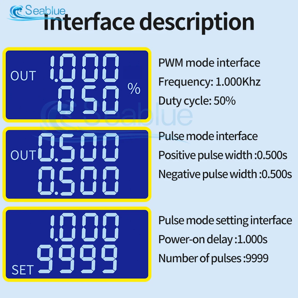 Drive Module ZK-PP2K 8A High Power PWM Dimming Cycle Delay  Motor LED Speed Controller LCD Pulse Frequency Cycle 1Hz-150KHz 5