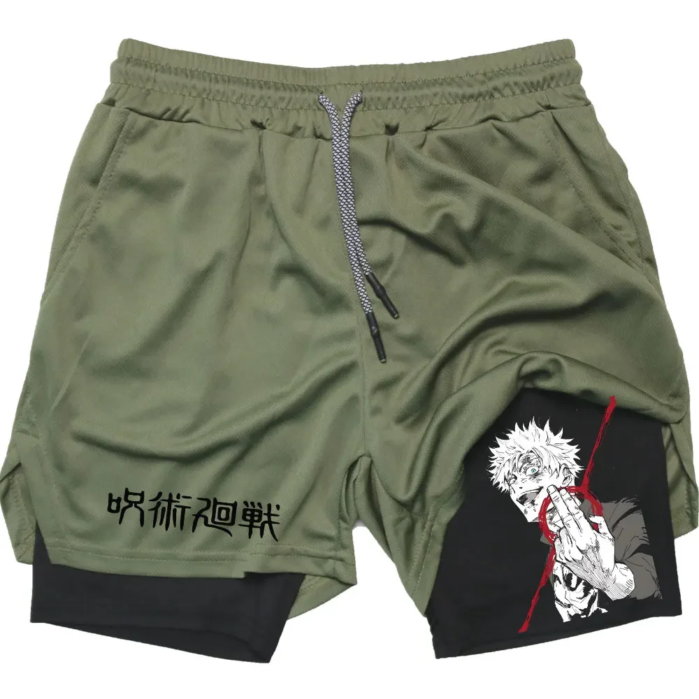 Anime Jujutsu Kaisen Gym Shorts Fitness 2 in 1 Compression Performance Shorts Workout Quick Dry Athletics Short Pants 6