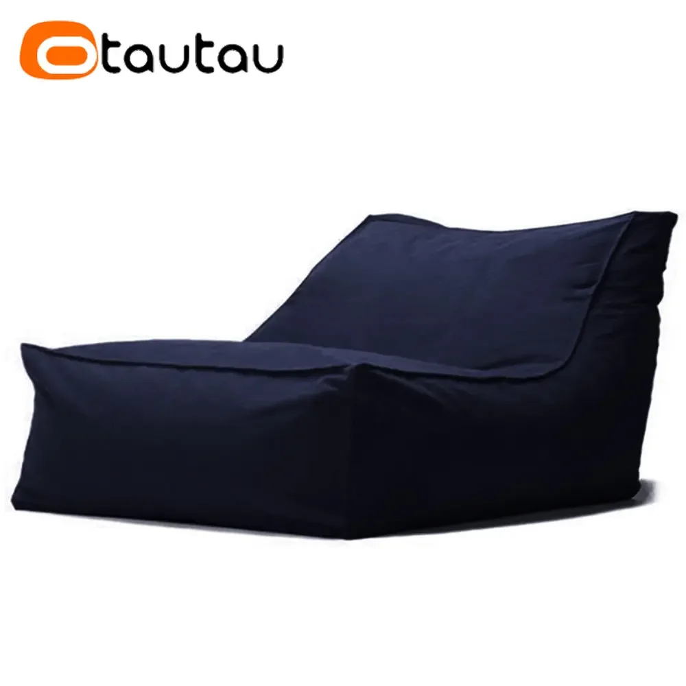 

OTAUTAU Outdoor Waterproof Oxford Chaise Lounge Pouf Cover No Filler Garden Beach Camp Beanbag Sofa Bed Puff Salon Ottoman SF062