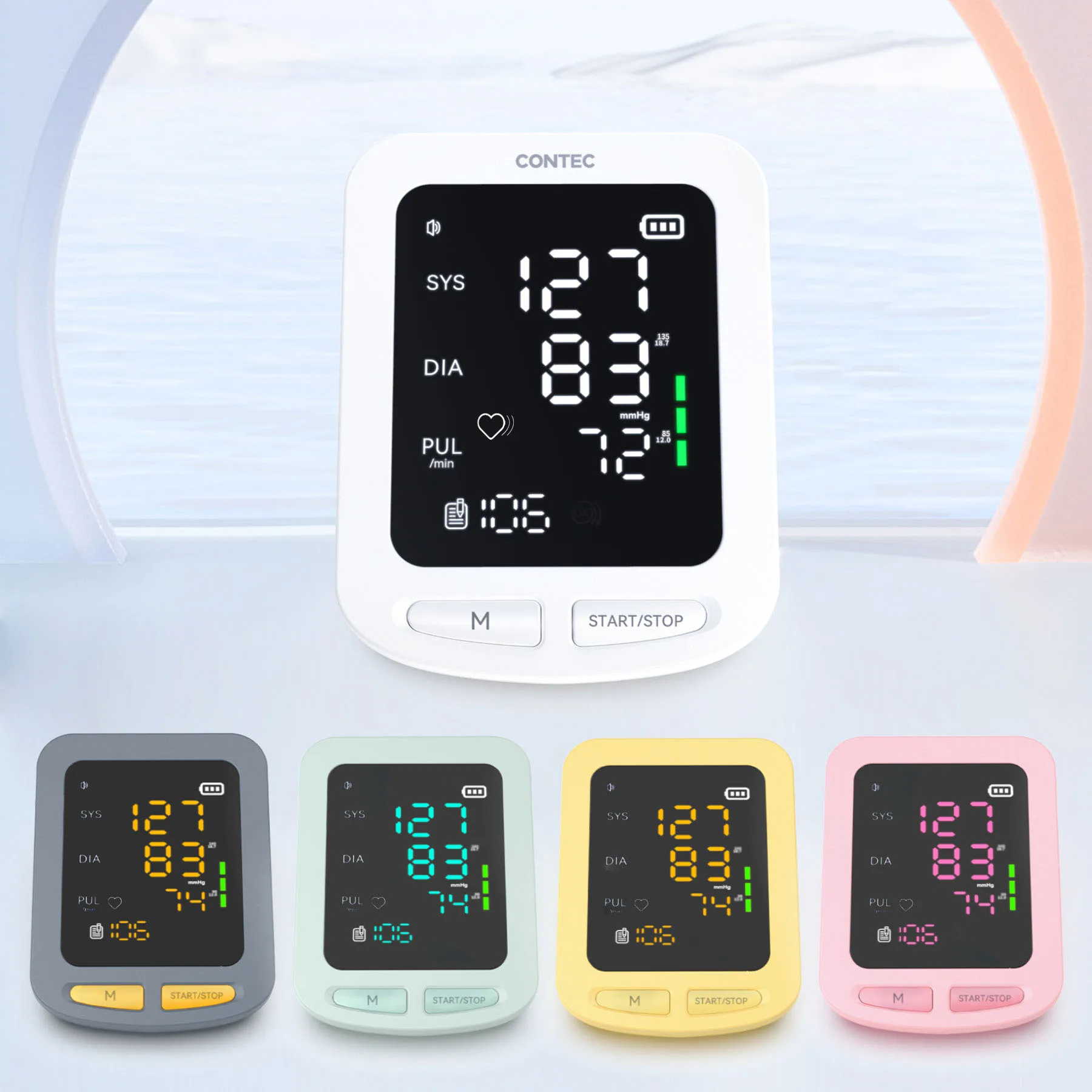

CONTEC08E Portable Automatic Digital Blood Pressure Monitor Voice BP Sphygmomanometer Big LED Display