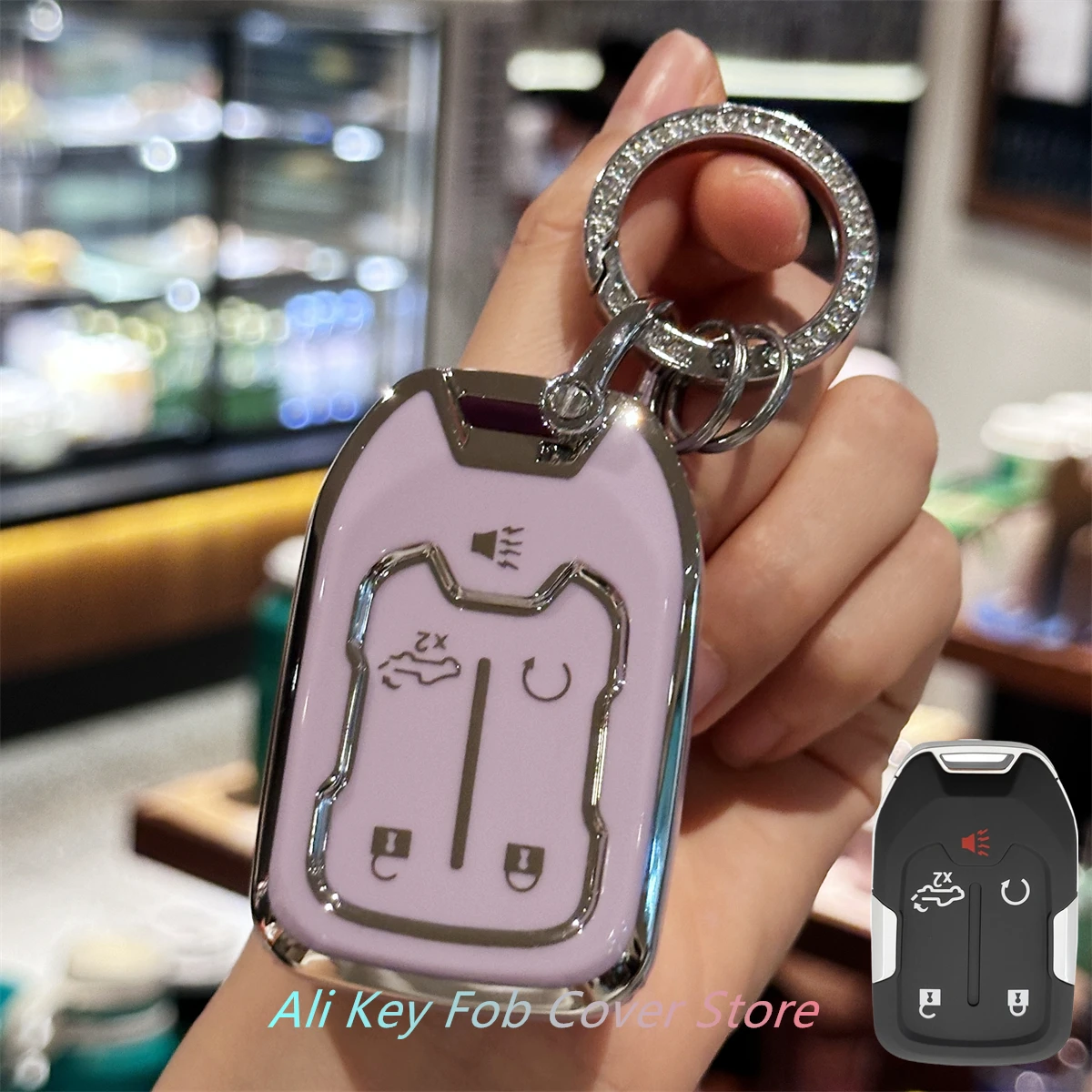Premium Leather Key Fob Cover with Keychain Lanyard