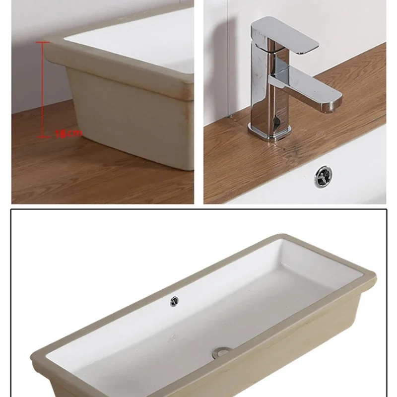 Embedded Wash Basin 50/60/80cm Bathroom Cabinet Ceramic Washbasin 1 M