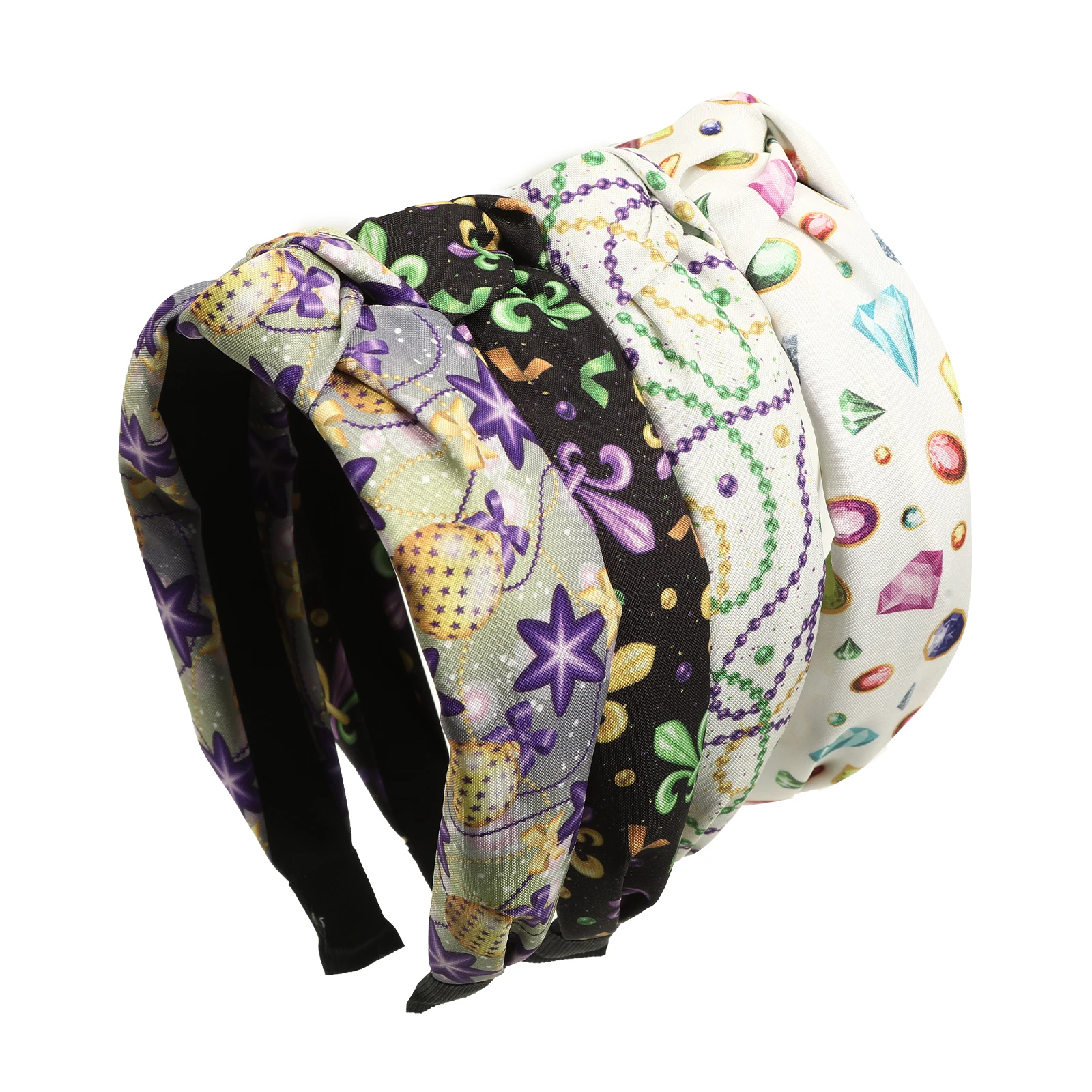 Colorful Cloth Knotted Hairband Starfish Gemstone Pattern Women Headband For Lady Girls Casual Shopping Travel Fashion Headpiece