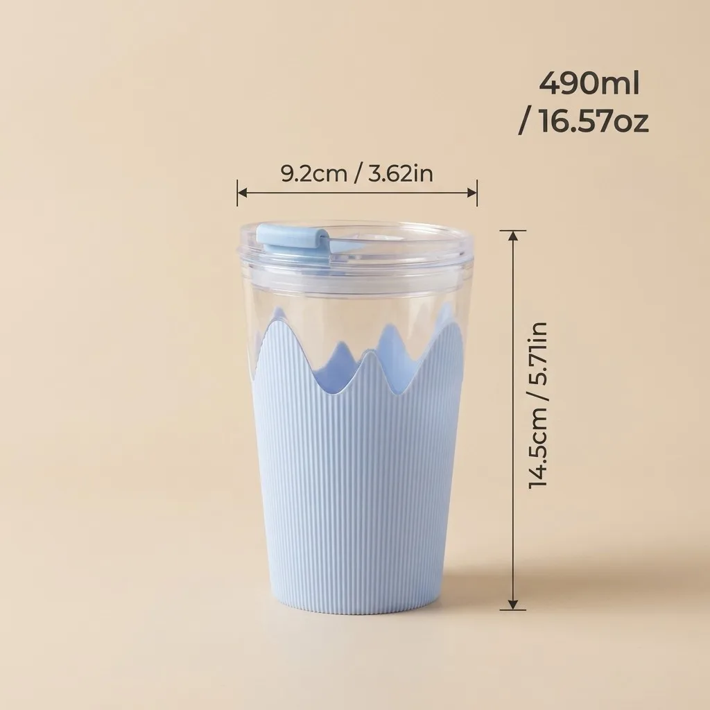 Eco-Friendly Insulated Tumbler with Non-Slip Grip and Dual Drink Lid