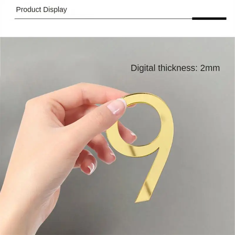 3D Numeral Plate Self-adhesive Plastic Plaque Sign Gate Digits Number Tag Hotel Door Drawer Number Label 0 To 9 Home Decor Label house number signs house numbers number plate door signs