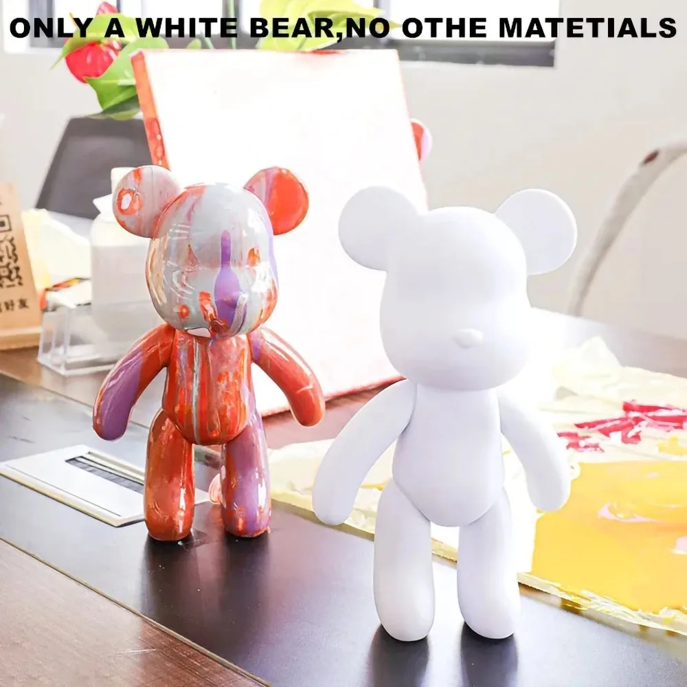 3 크기 DIY 유체 곰 조각 수제 곰 인형 장식품 폭력적인 곰 낙서 그림 부모 자식 장난감 선물 홈 인테리어