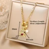 Haute qualité brillant cristal zircone Animal mignon ours pendentif collier ras du cou pour femme fille vacances serrure os chaîne bijoux cadeau
